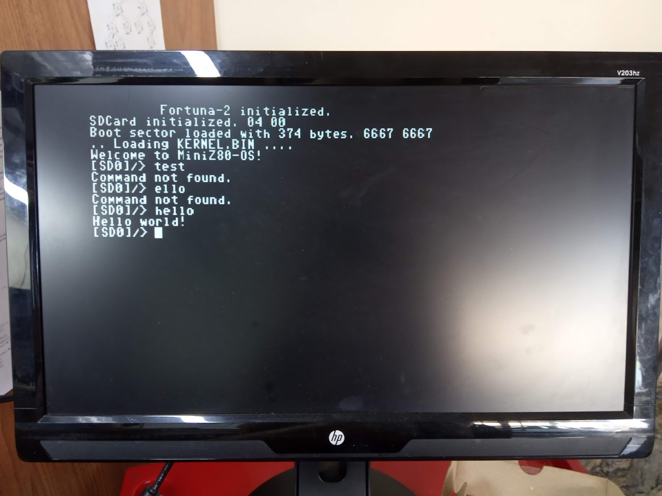 Terminal running on VGA